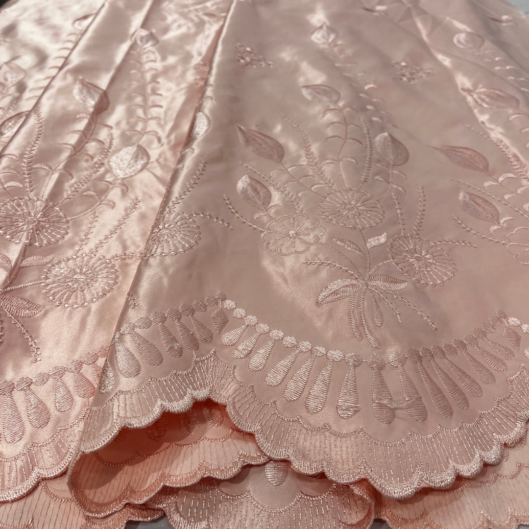 Bridal Lace Fabric Embroidered on 100% Polyester Satin | Lace USA - 30110S
