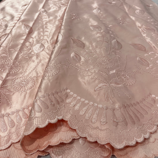 Bridal Lace Fabric Embroidered on 100% Polyester Satin | Lace USA - 30110S