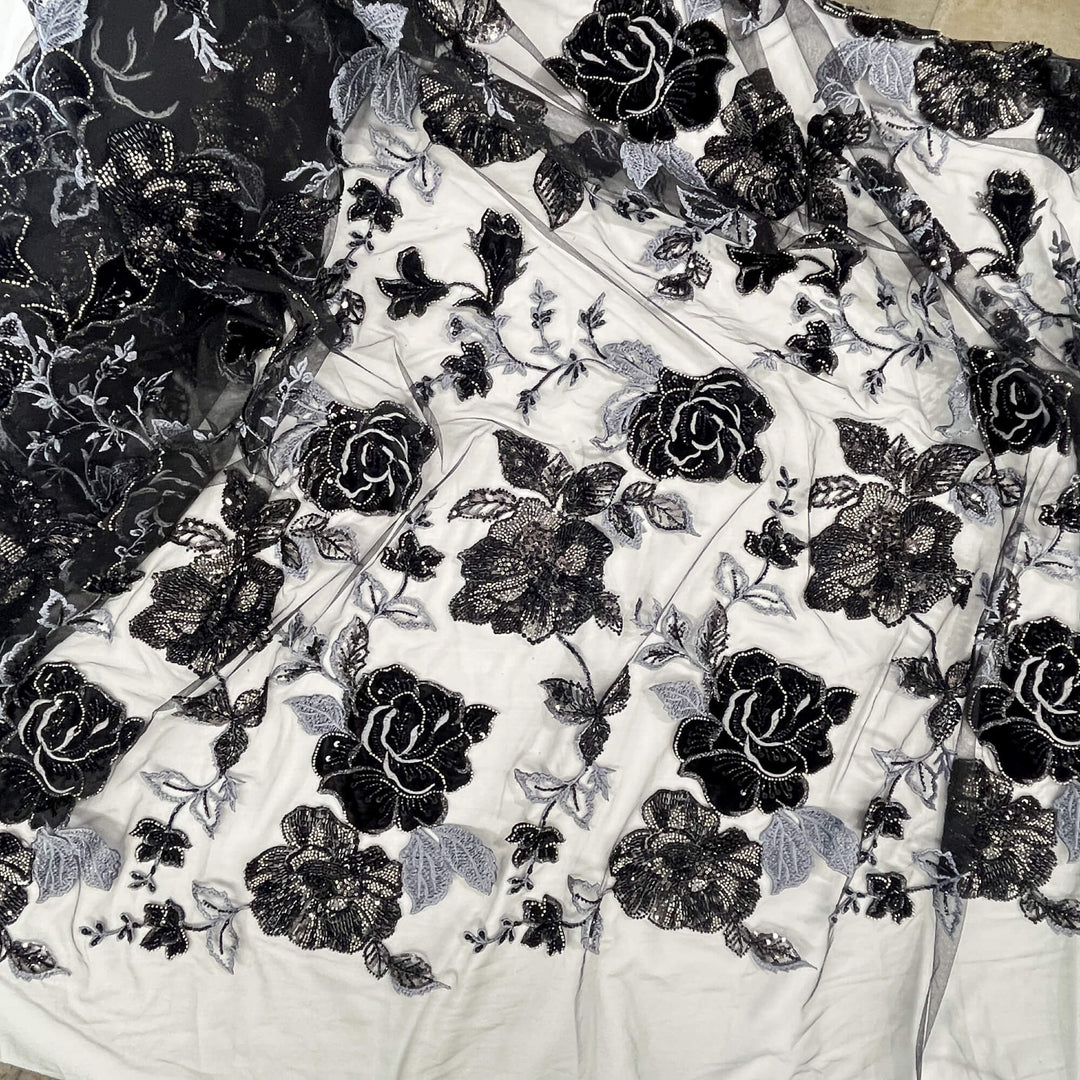 Beaded Lace with Velvet flower - Lae USA