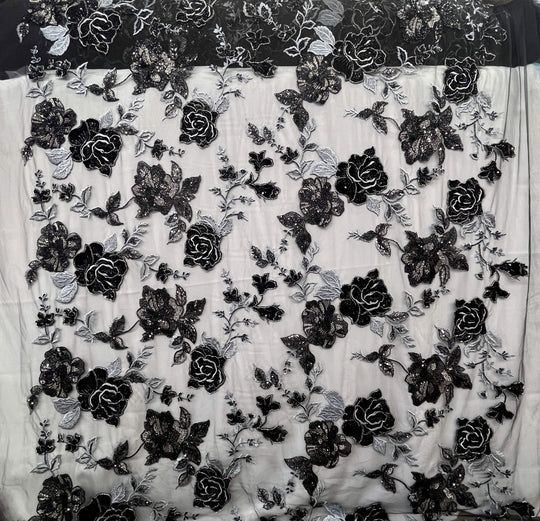 Beaded Lace with Velvet flower - Lae USA