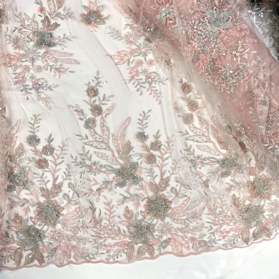 Beaded 3D Floral Lace Fabric – Embroidered Bridal, Quinceañera Lace | Lace USA -  GD-26230