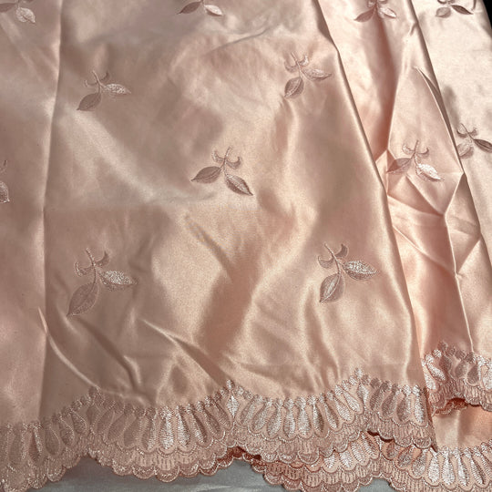 Bridal Lace Fabric Embroidered on 100% Polyester Satin | Lace USA - 30110S