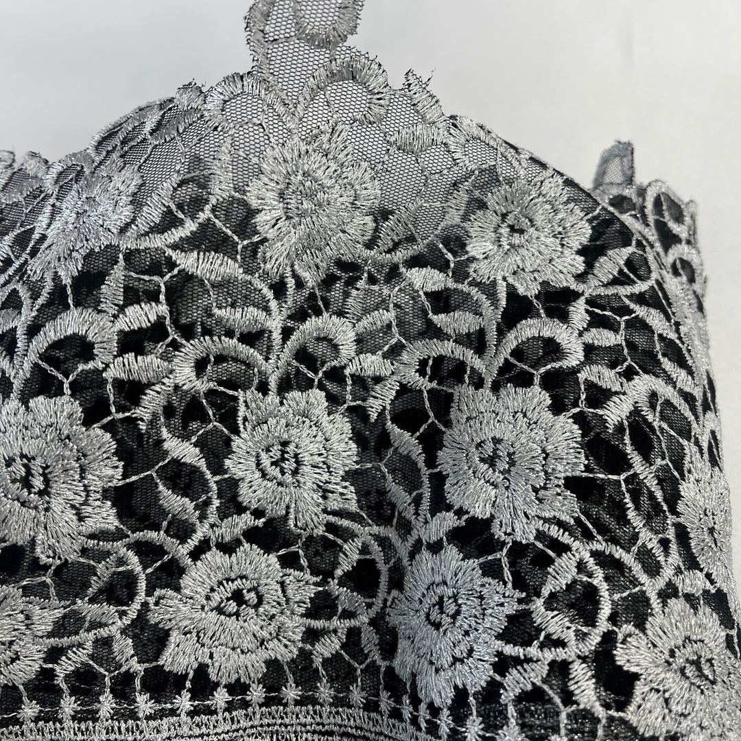 Embroidered Lace Trimming Embroidered on 100% Polyester Net Mesh | Lace USA - 21706W