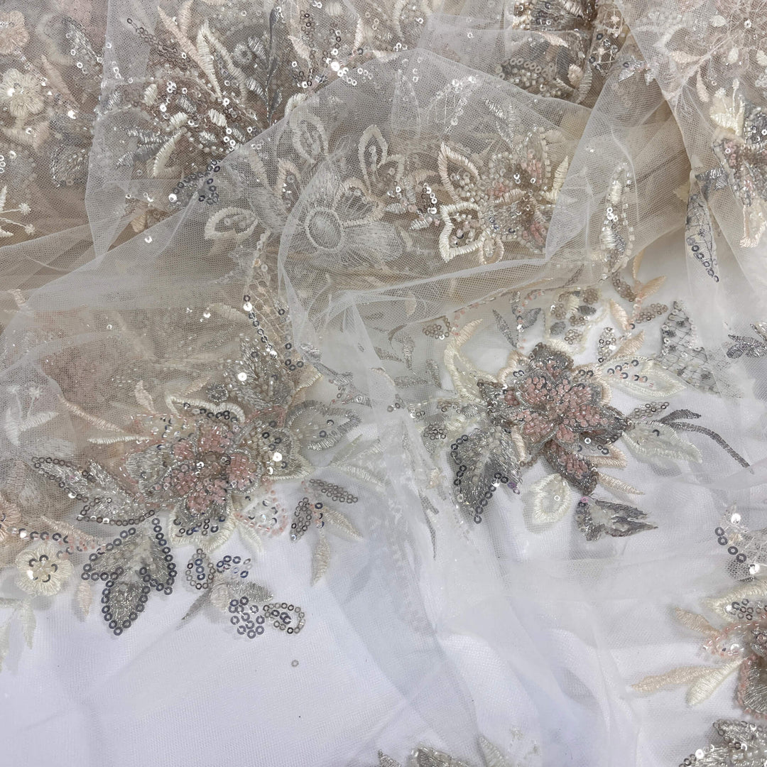 Beaded 3D Floral Lace Fabric – Embroidered Bridal, Quinceañera Lace | Lace USA -  GD-26230