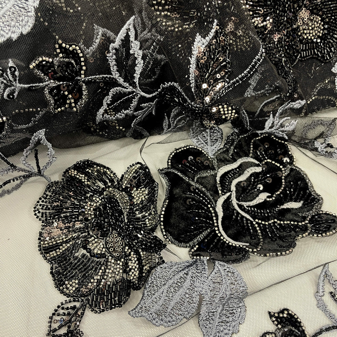 Beaded Lace with Velvet flower - Lae USA
