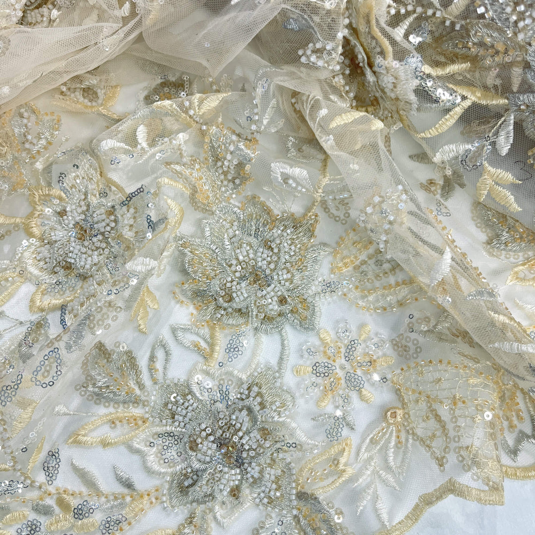 Beaded 3D Floral Lace Fabric – Embroidered Bridal, Quinceañera Lace | Lace USA -  GD-26230