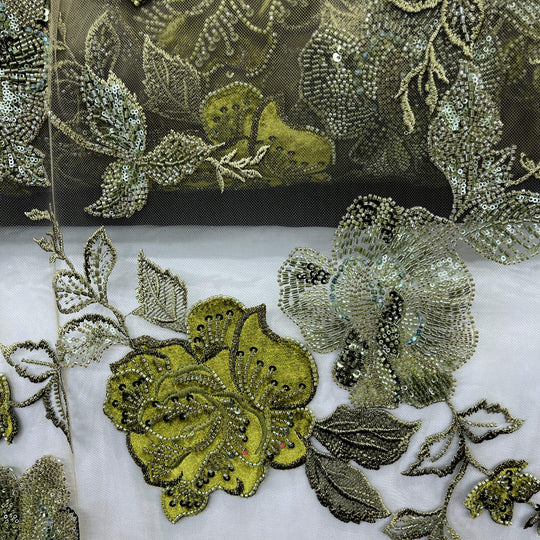 Beaded Lace with Velvet flower - Lae USA