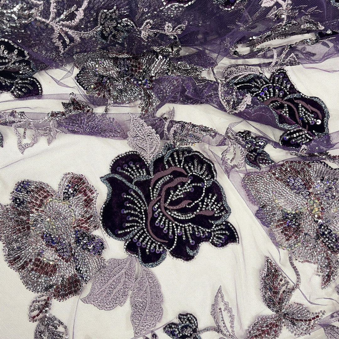 Beaded Lace with Velvet flower - Lae USA
