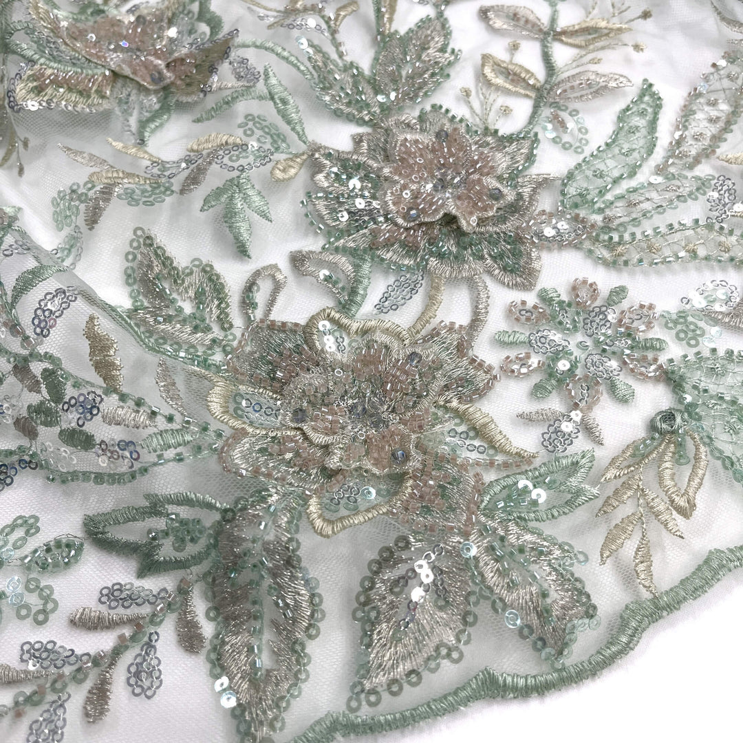 Beaded 3D Floral Lace Fabric – Embroidered Bridal, Quinceañera Lace | Lace USA -  GD-26230