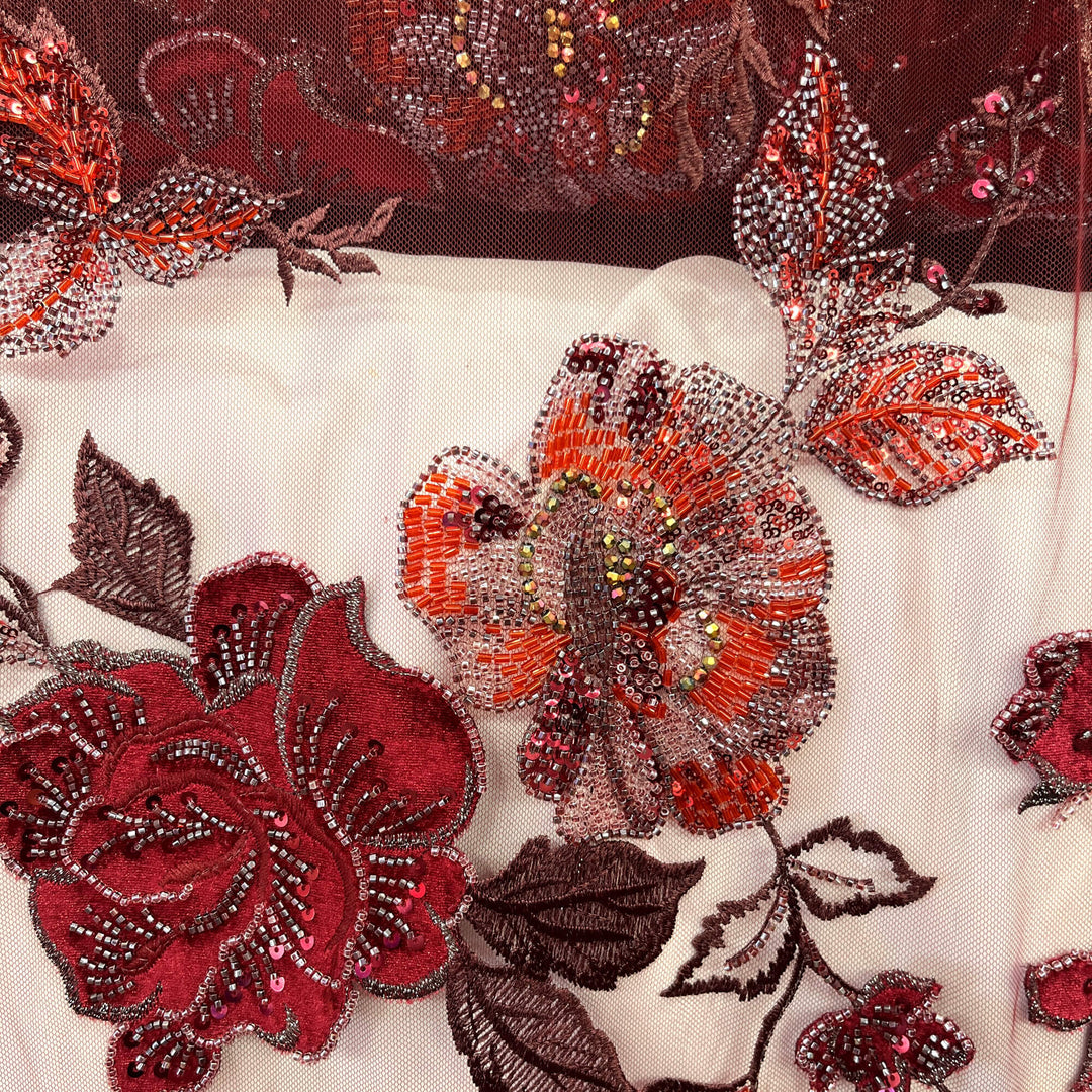 Beaded Lace with Velvet flower - Lae USA
