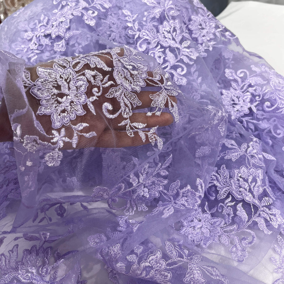 Corded Floral Lace Fabric with Scalloped Edges – Bridal & Dress Lace | Lace USA - 97154W