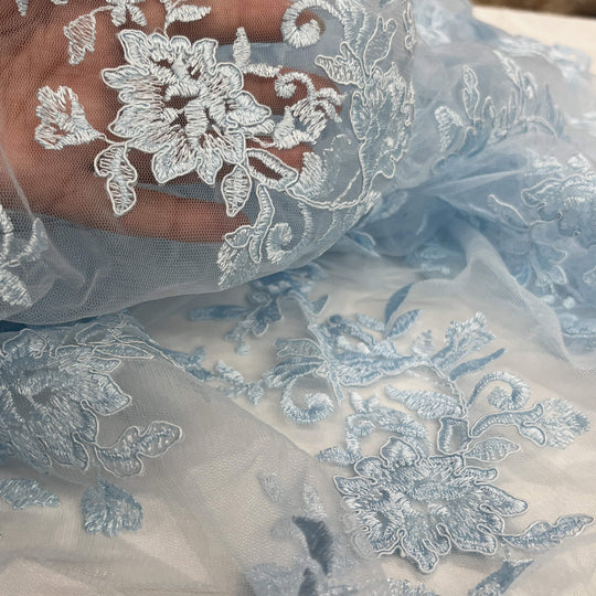 Corded Floral Lace Fabric with Scalloped Edges – Bridal & Dress Lace | Lace USA - 97154W