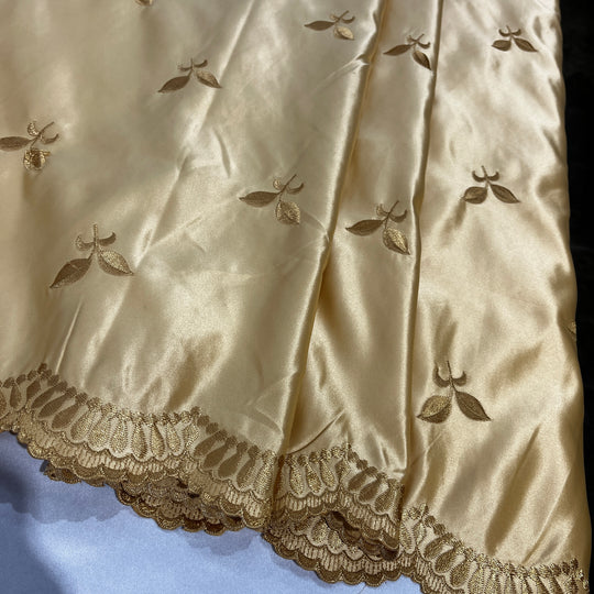 Bridal Lace Fabric Embroidered on 100% Polyester Satin | Lace USA - 30110S