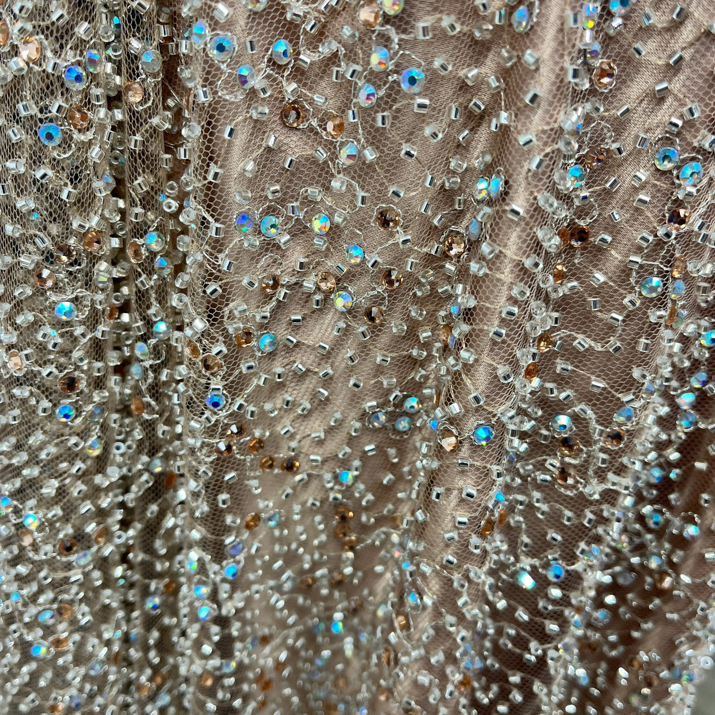 Beaded Lace Fabric Embroidered on 100% Polyester Net Mesh | Lace USA - GD-2251 - 60" Wide