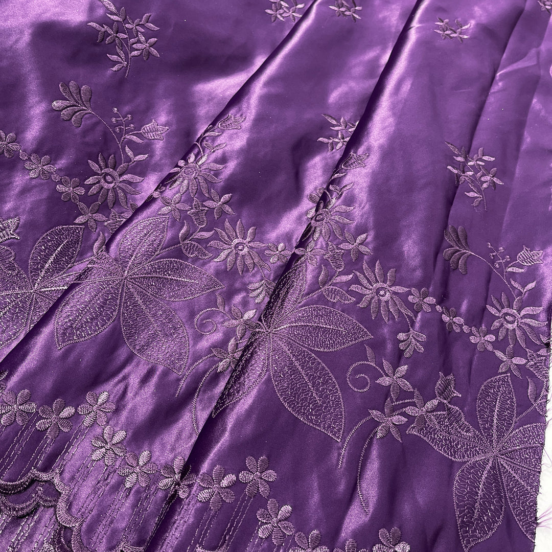 Bridal Lace Fabric Embroidered on 100% Polyester Satin | Lace USA - 31051S