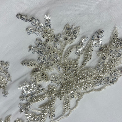 Beaded Lace Fabric Embroidered on 100% Polyester Net Mesh | Lace USA - GD-5926