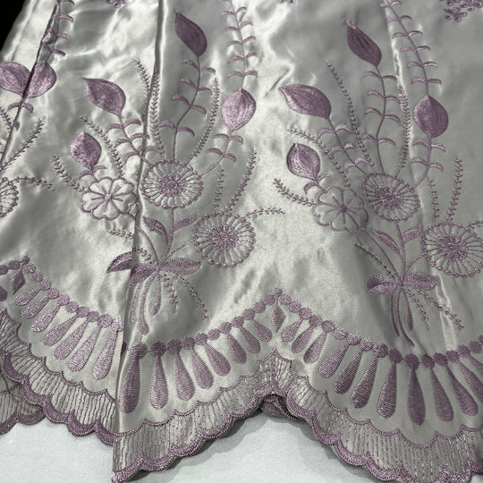 Bridal Lace Fabric Embroidered on 100% Polyester Satin | Lace USA - 30110S