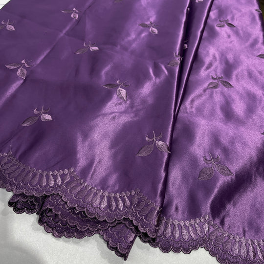 Bridal Lace Fabric Embroidered on 100% Polyester Satin | Lace USA - 30110S