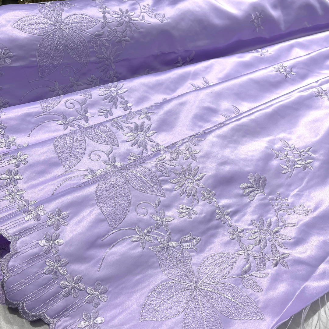 Bridal Lace Fabric Embroidered on 100% Polyester Satin | Lace USA - 31051S