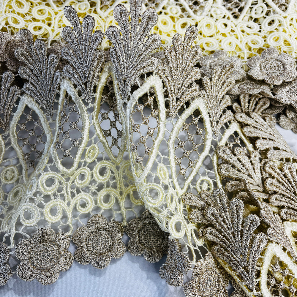 Embroidered Lace Trimming Embroidered on 100% Polyester Net Mesh | Lace USA - 55315W
