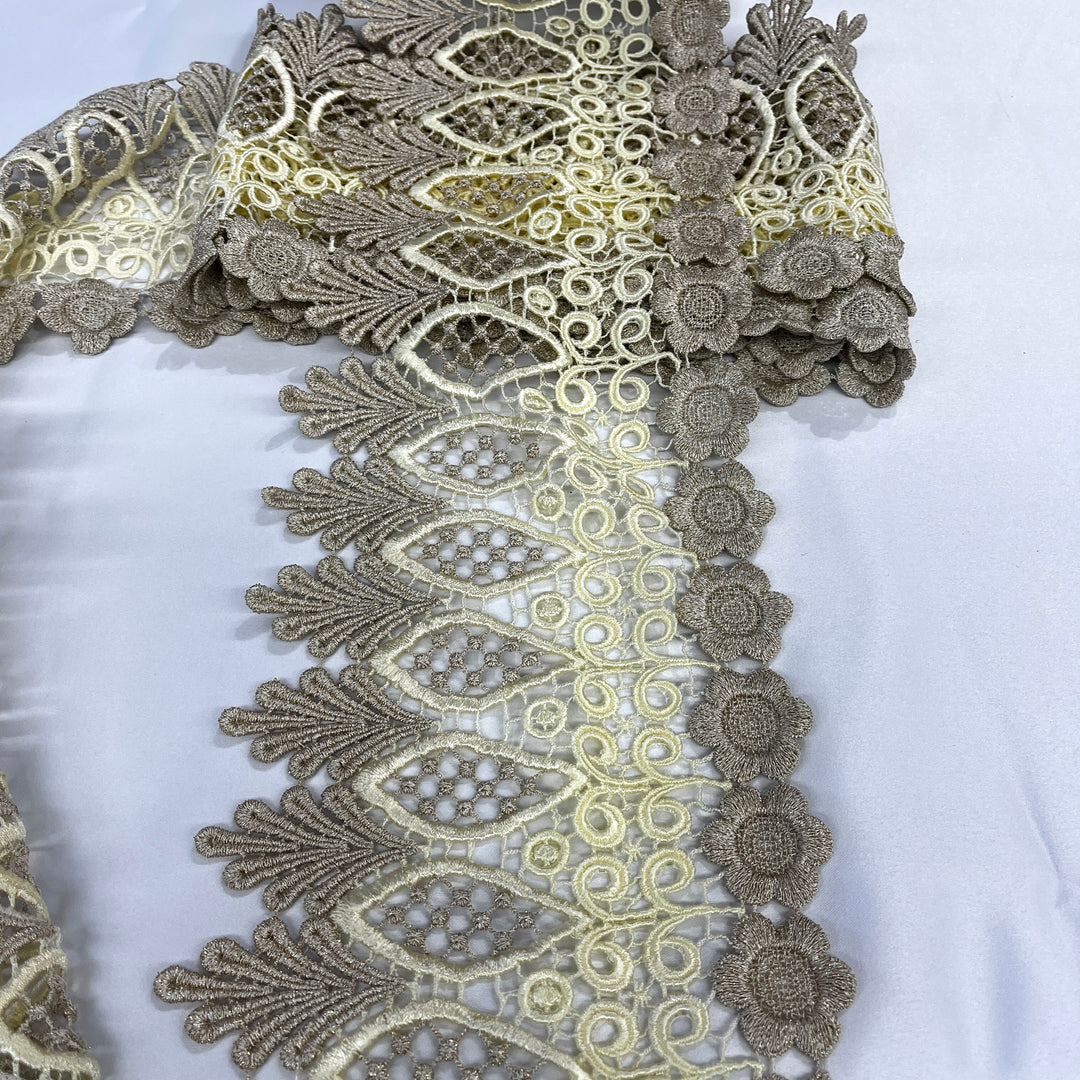 Embroidered Lace Trimming Embroidered on 100% Polyester Net Mesh | Lace USA - 55315W