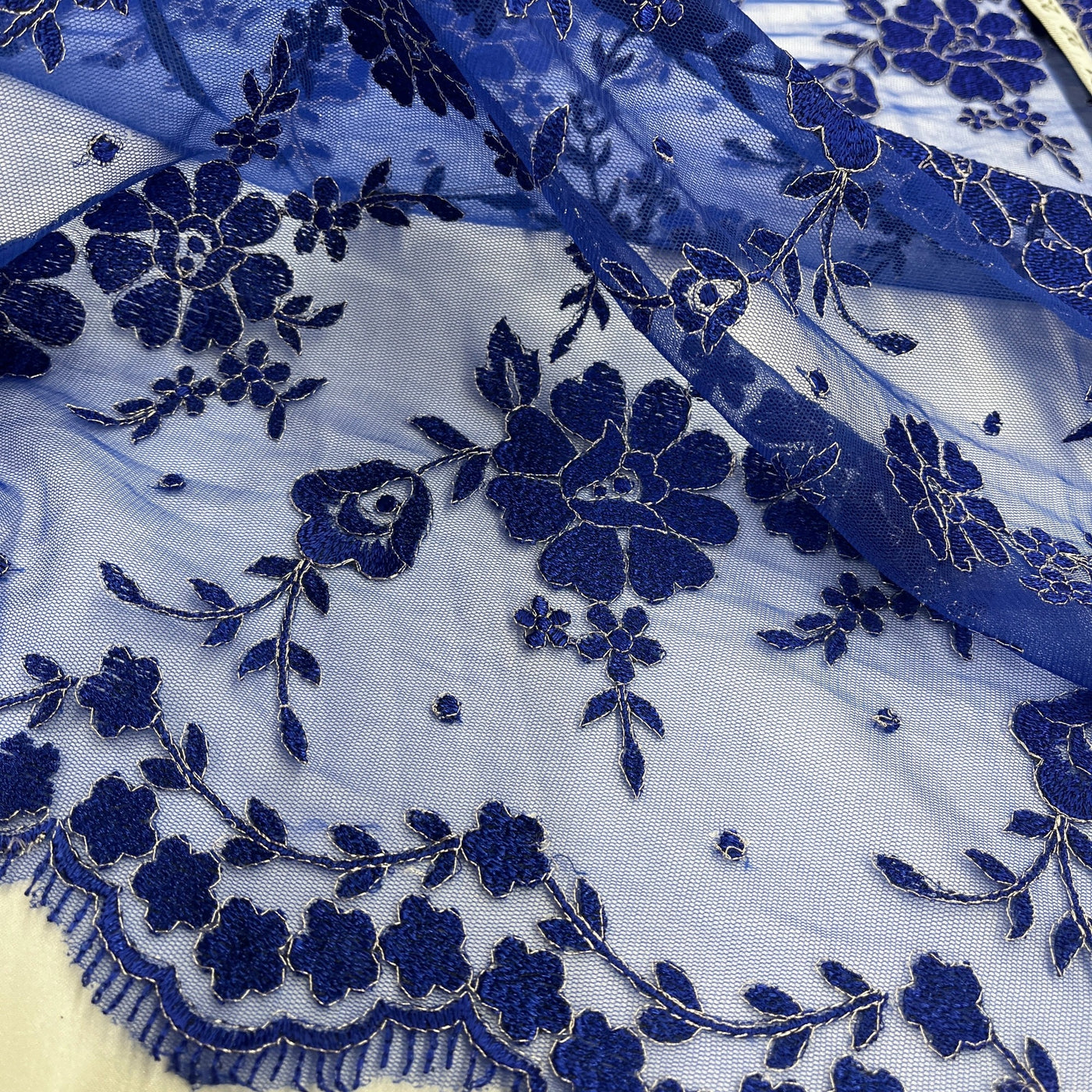 Lace Fabric Embroidered on 100% Polyester Net Mesh | Lace USA - 40861W