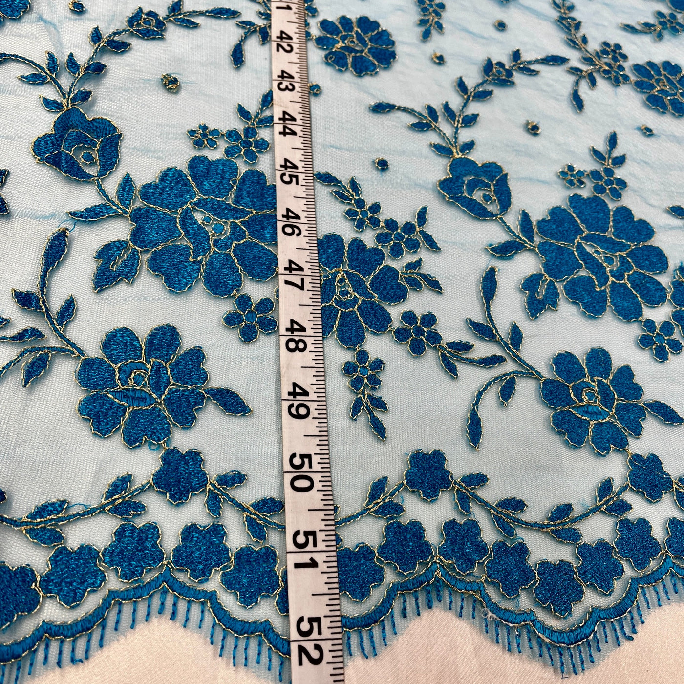 Lace Fabric Embroidered on 100% Polyester Net Mesh | Lace USA - 40861W