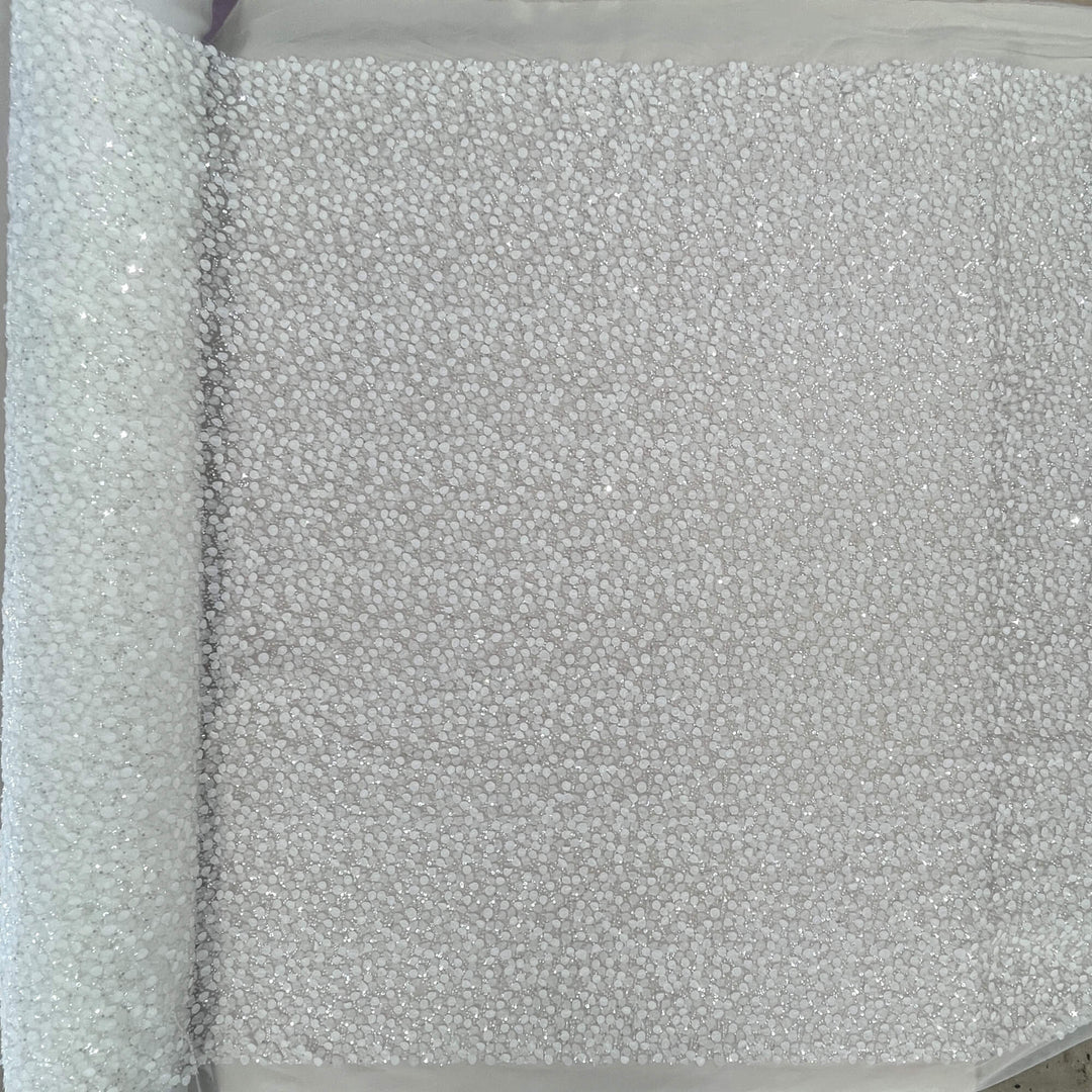 Beaded 3D Floral Lace Fabric Embroidered on 100% Polyester Net Mesh | Lace USA - GD-2633