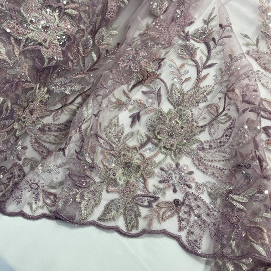 Beaded 3D Floral Lace Fabric – Embroidered Bridal, Quinceañera Lace | Lace USA -  GD-26230