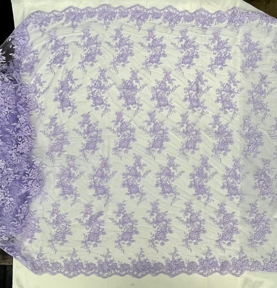 Corded Floral Lace Fabric with Scalloped Edges – Bridal & Dress Lace | Lace USA - 97154W