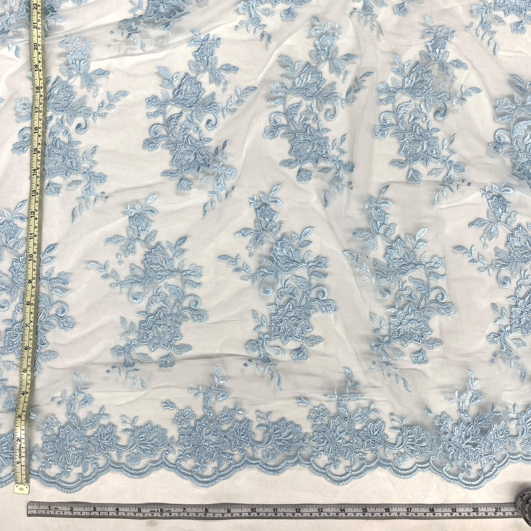 Corded Floral Lace Fabric with Scalloped Edges – Bridal & Dress Lace | Lace USA - 97154W