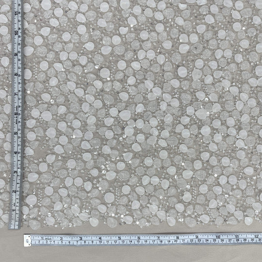 Beaded 3D Floral Lace Fabric Embroidered on 100% Polyester Net Mesh | Lace USA - GD-2633