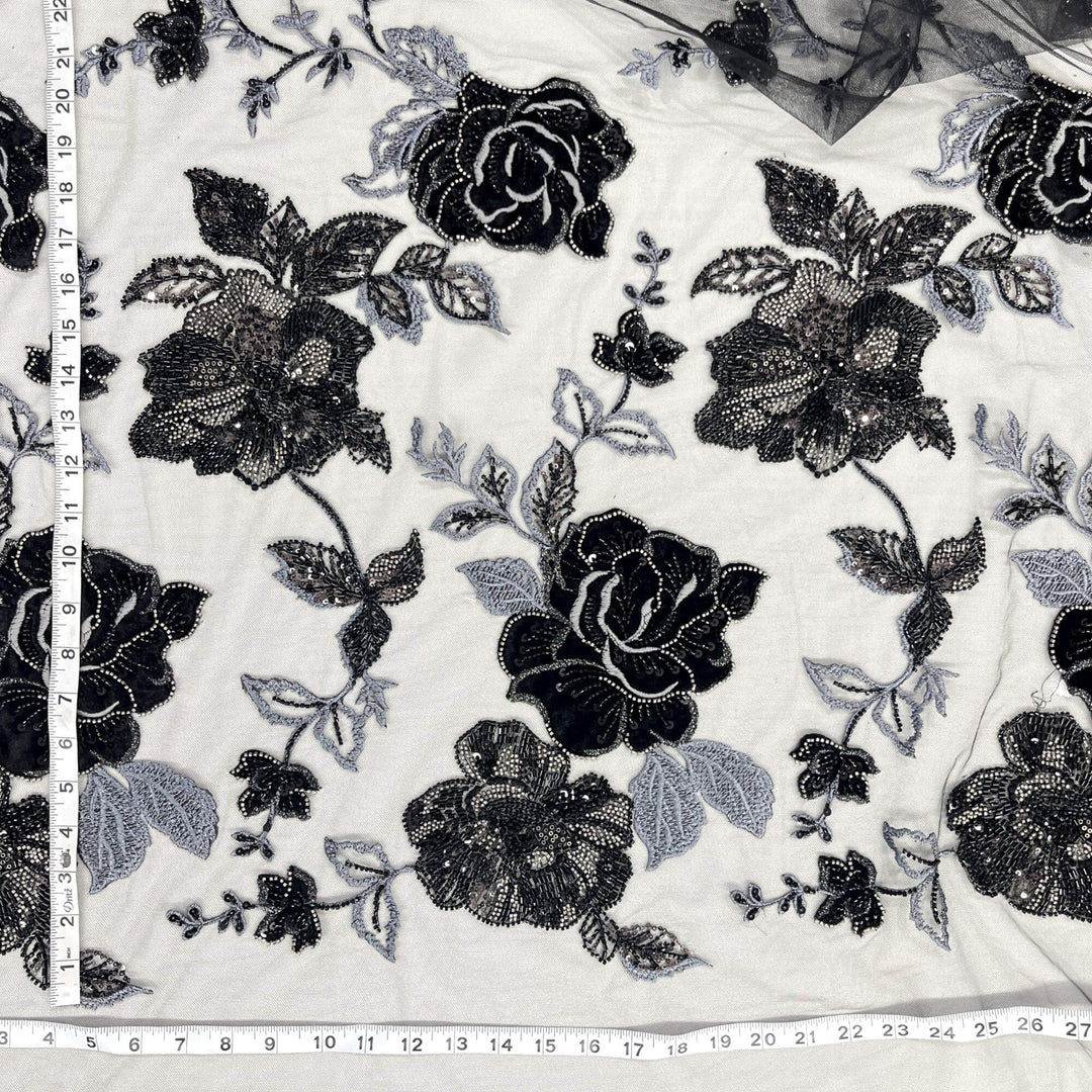 Beaded Lace with Velvet flower - Lae USA