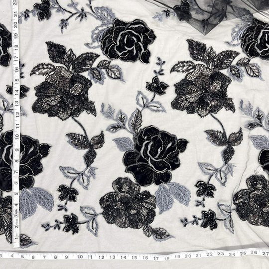Beaded Lace with Velvet flower - Lae USA
