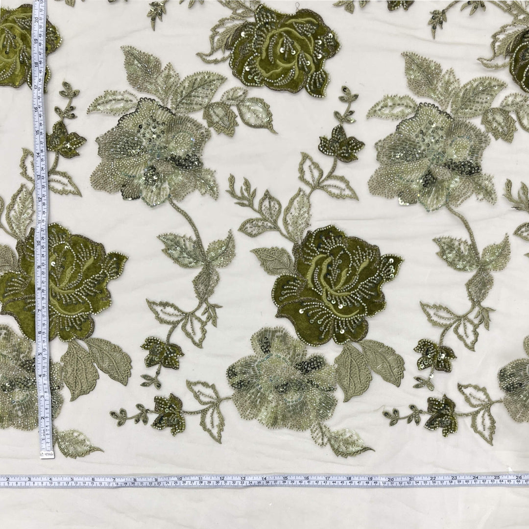 Beaded Lace with Velvet flower - Lae USA