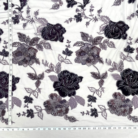 Beaded Lace with Velvet flower - Lae USA