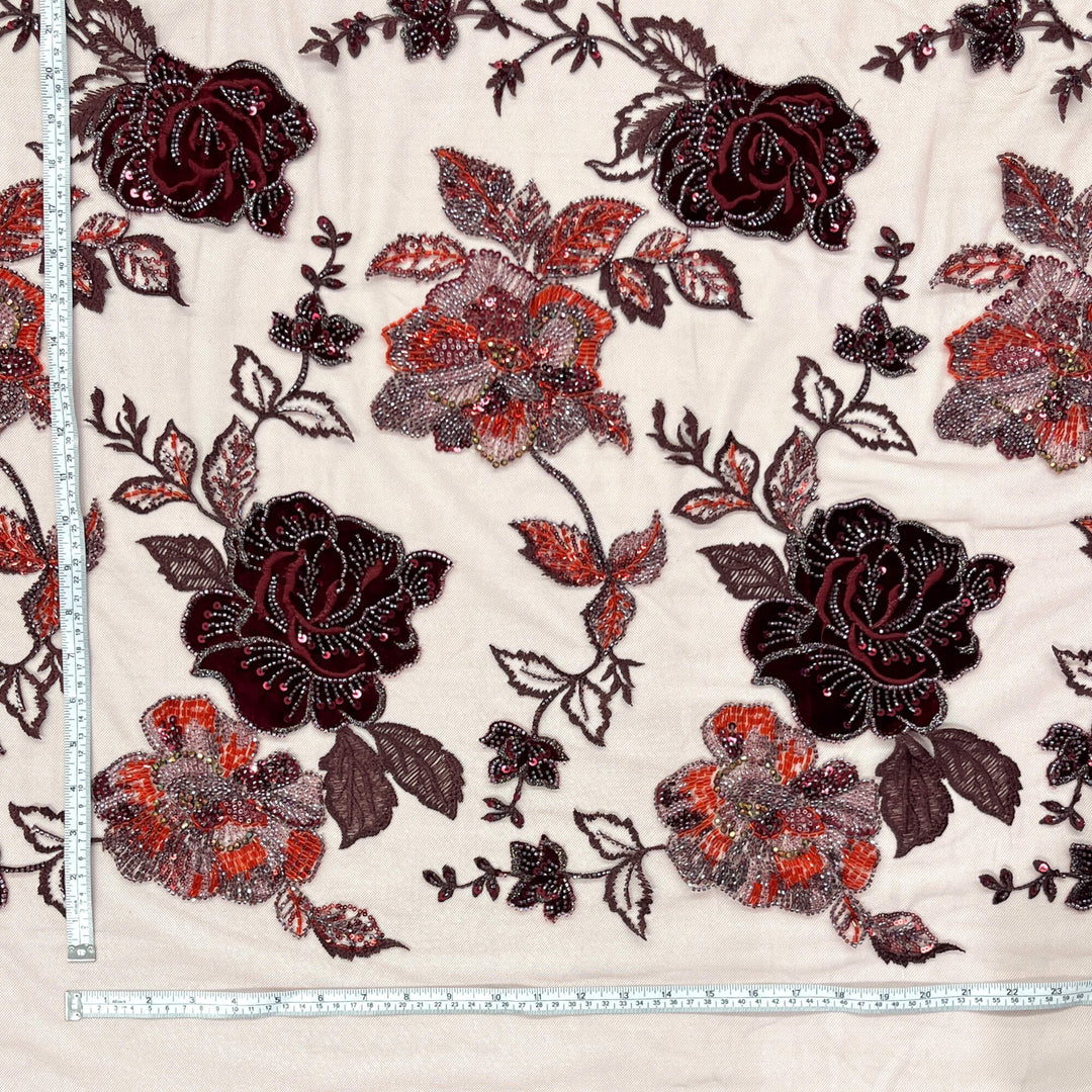 Beaded Lace with Velvet flower - Lae USA