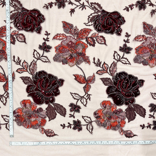 Beaded Lace with Velvet flower - Lae USA