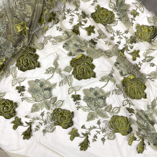Beaded Lace with Velvet flower - Lae USA
