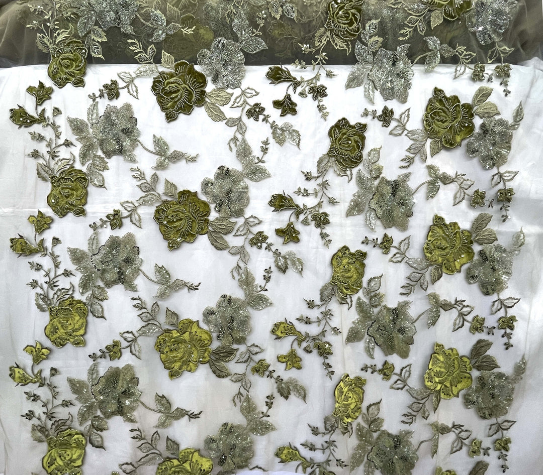 Beaded Lace with Velvet flower - Lae USA