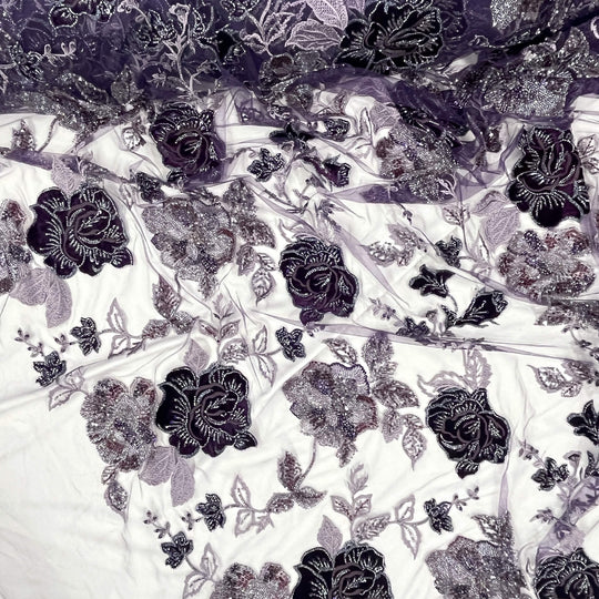 Beaded Lace with Velvet flower - Lae USA