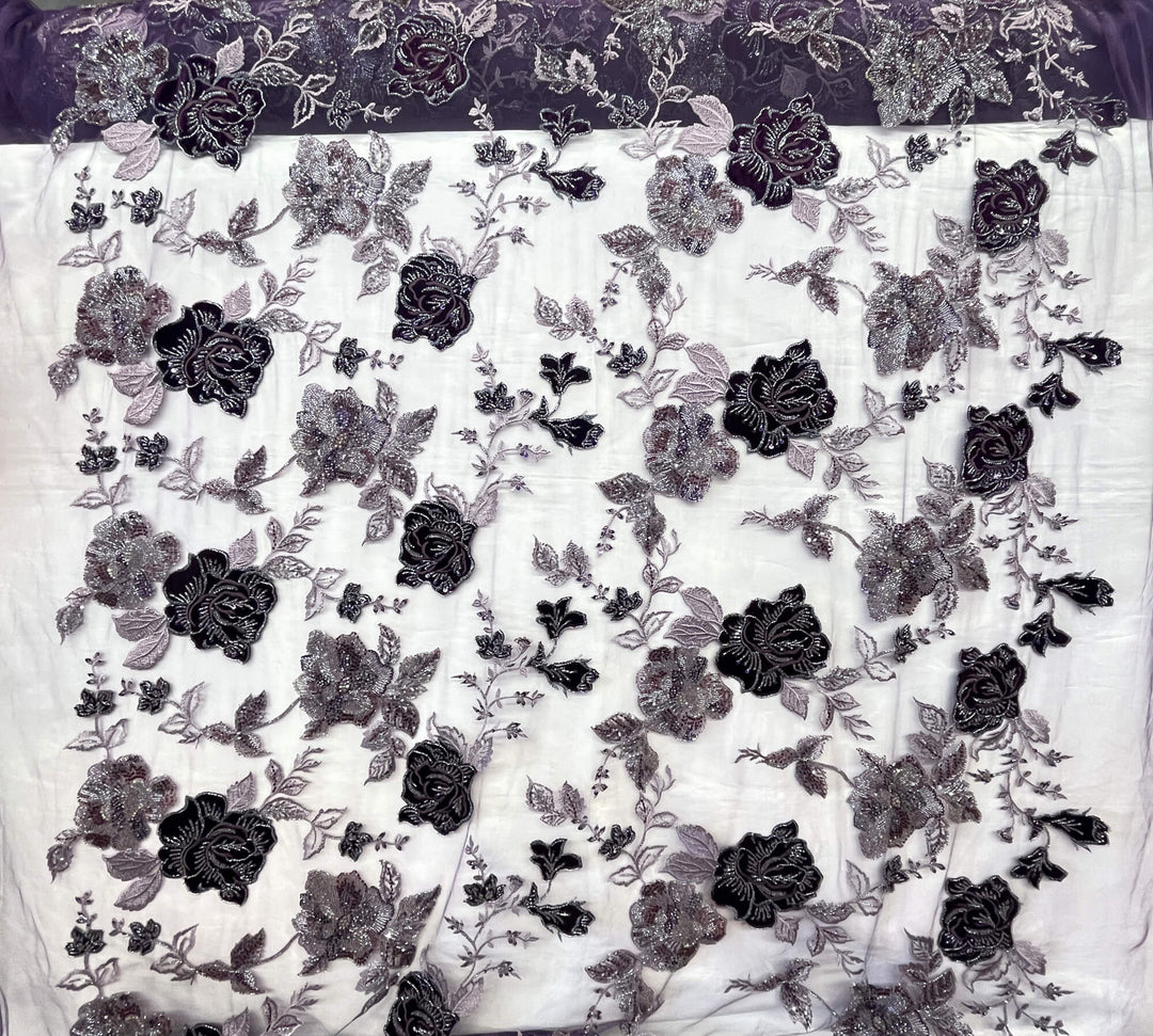 Beaded Lace with Velvet flower - Lae USA