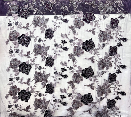 Beaded Lace with Velvet flower - Lae USA