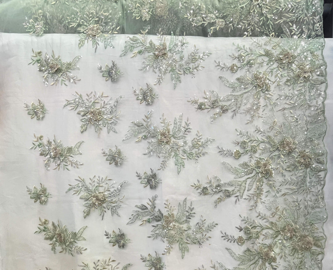 Beaded 3D Floral Lace Fabric – Embroidered Bridal, Quinceañera Lace | Lace USA -  GD-26230