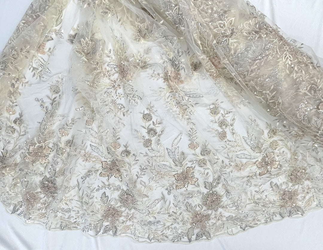Beaded 3D Floral Lace Fabric – Embroidered Bridal, Quinceañera Lace | Lace USA -  GD-26230