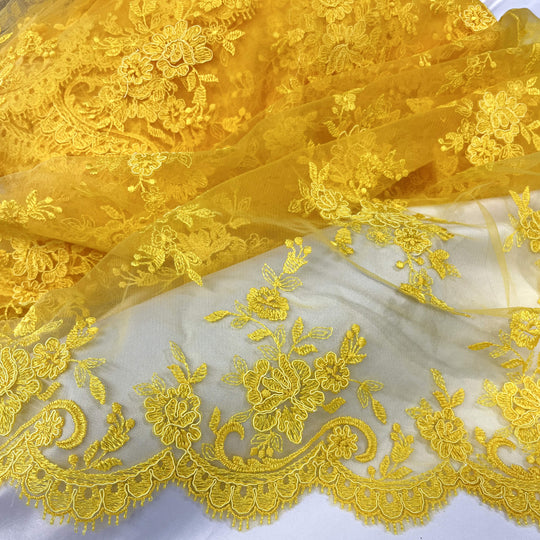 Tela de encaje nupcial con cordón bordada en malla de red 100% poliéster | Encaje EE. UU.