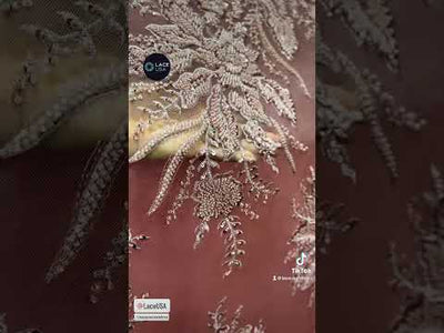Beaded Lace Fabric Embroidered on 100% Polyester Net Mesh | Lace USA - GD-108 