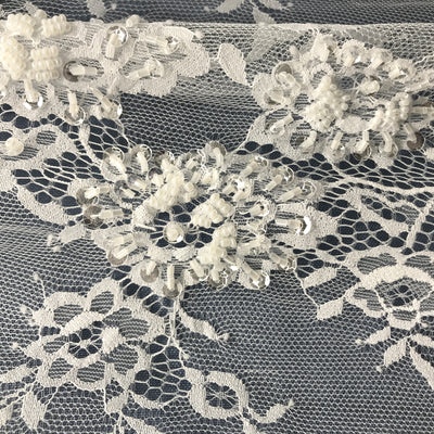 Beaded Chantilly Floral Lace Ivory Lace Usa