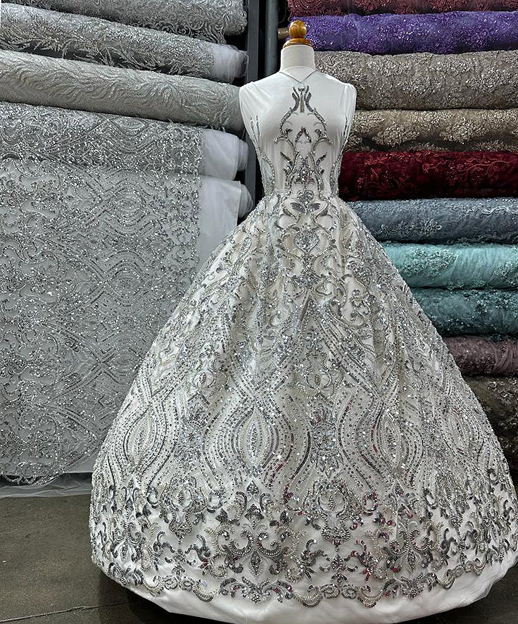 Bridal Lace -Quinceanera Fabric - LaceUSA GD210901- un