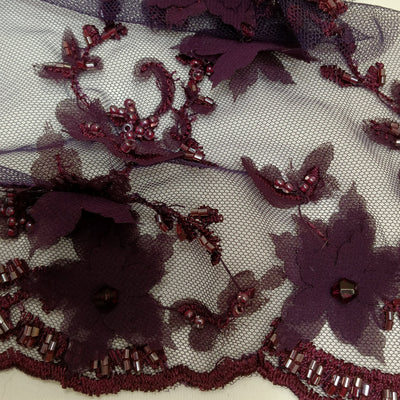 Embroidered & Beaded 3D Floral Lace Double Sided Trimming. Lace Usa